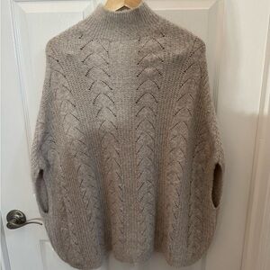 Anthropologie Akemi + Kin Taupe Cable Knit Turtleneck Sweater